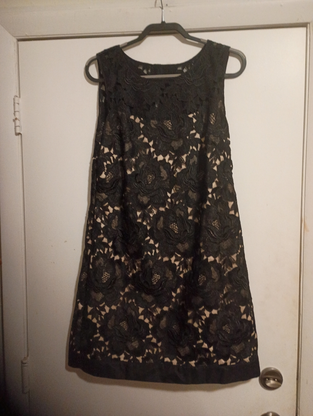 Black Lace Overlay Sleeveless Dress